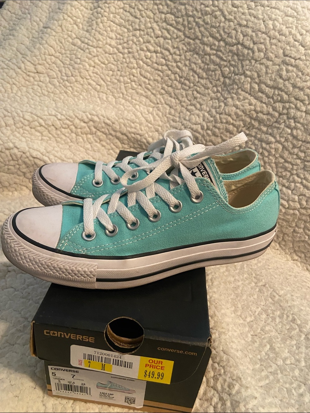 Women’s Low Top Sneakers in Teal - Picture 4 of 11